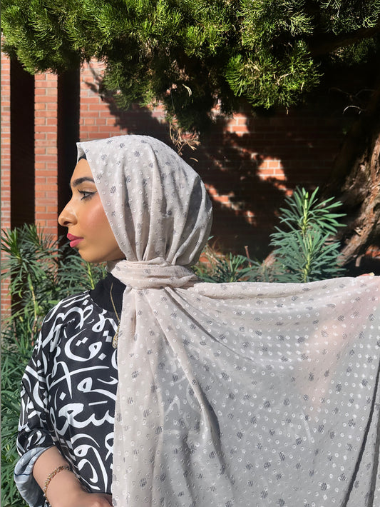 Crepe Chiffon Hijab: Swiss Burnout Dots