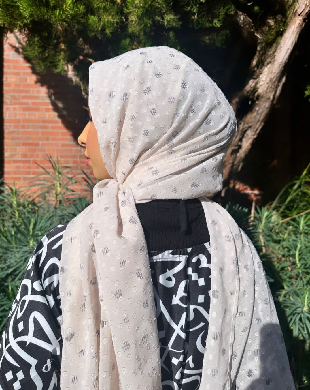 Crepe Chiffon Hijab: Swiss Burnout Dots