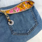 The Pocket Story Mini — Saffron Bloom | Upcycled Denim Convertible Bag