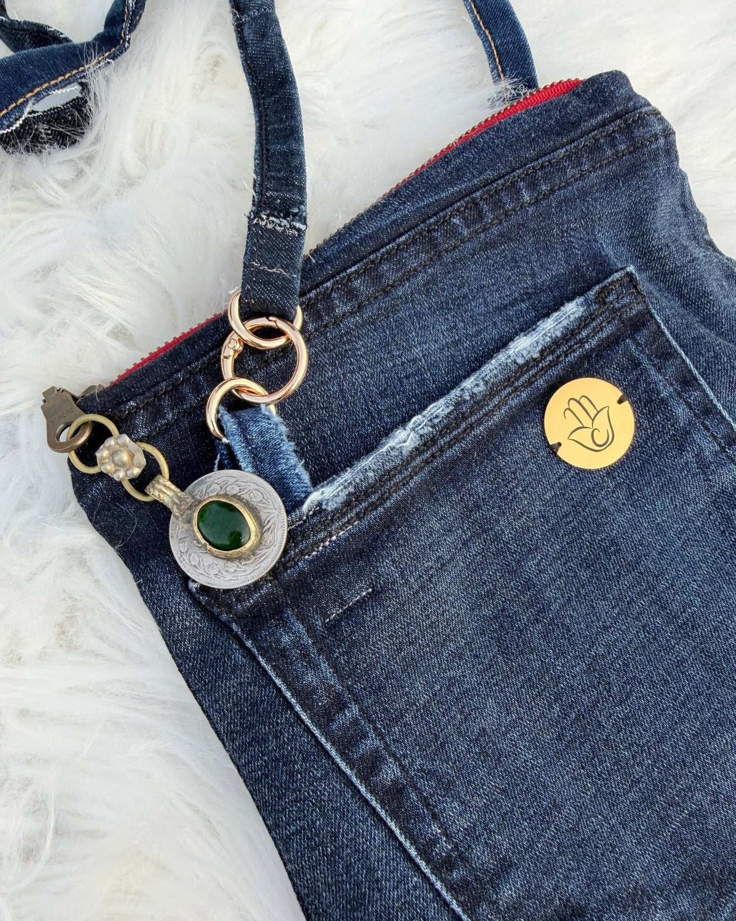 The Pocket Story Mini — Mosaic Souq | Upcycled Denim Convertible Bag