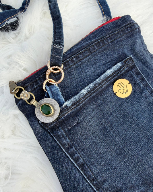 The Pocket Story Mini — Mosaic Souq | Upcycled Denim Convertible Bag