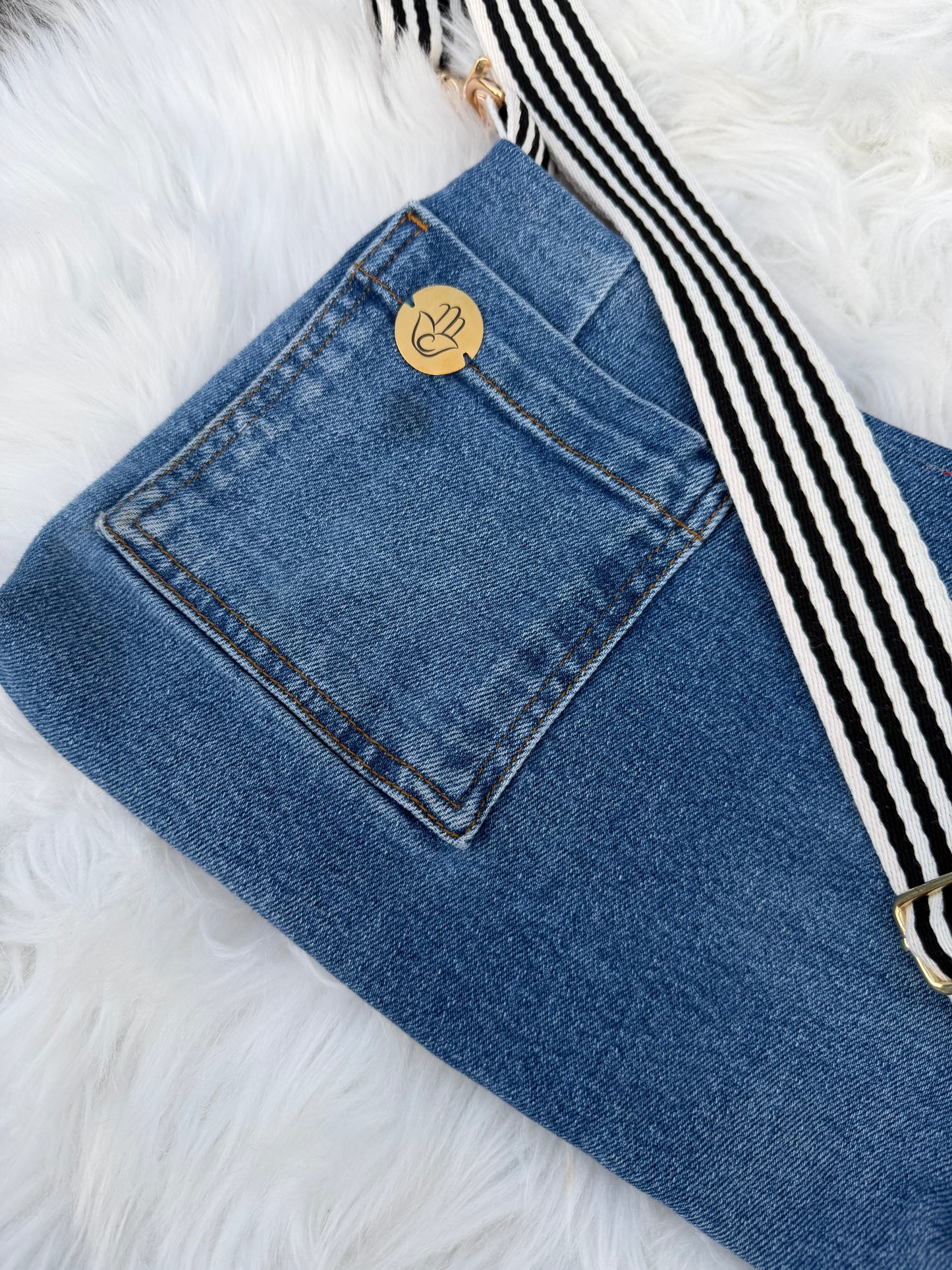 The Watermelon Resistance — Double Pocket | Upcycled Denim Convertible Bag