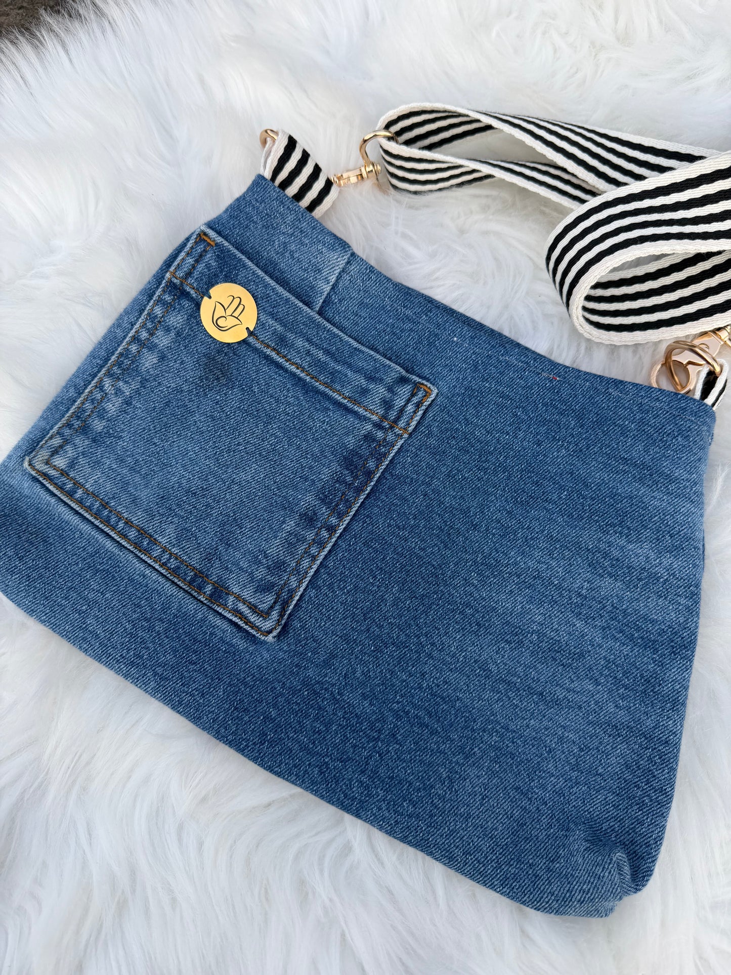 The Watermelon Resistance — Double Pocket | Upcycled Denim Convertible Bag