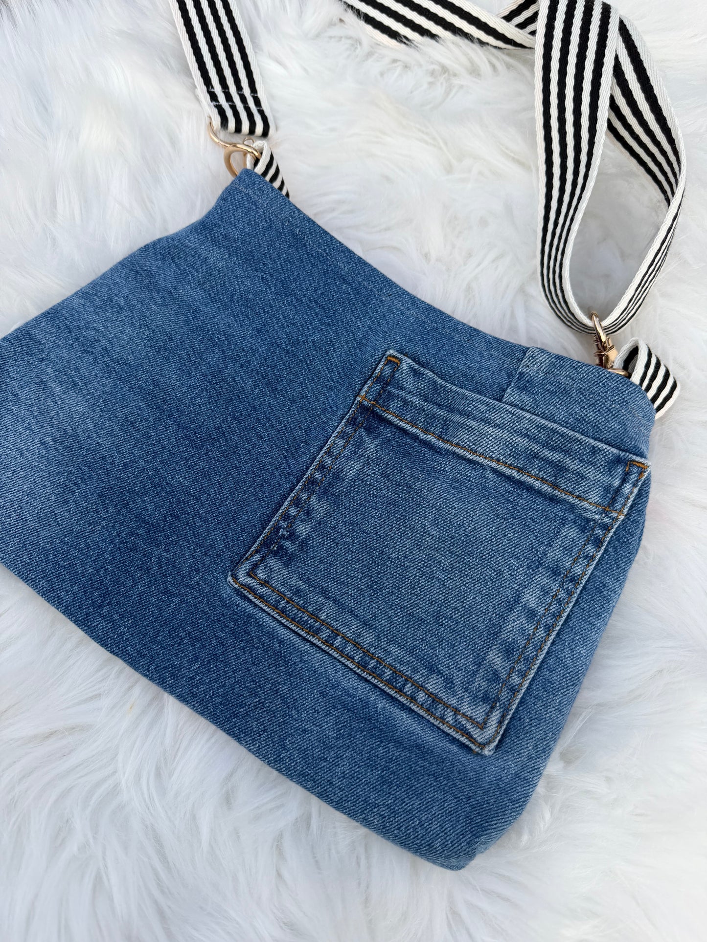 The Watermelon Resistance — Double Pocket | Upcycled Denim Convertible Bag