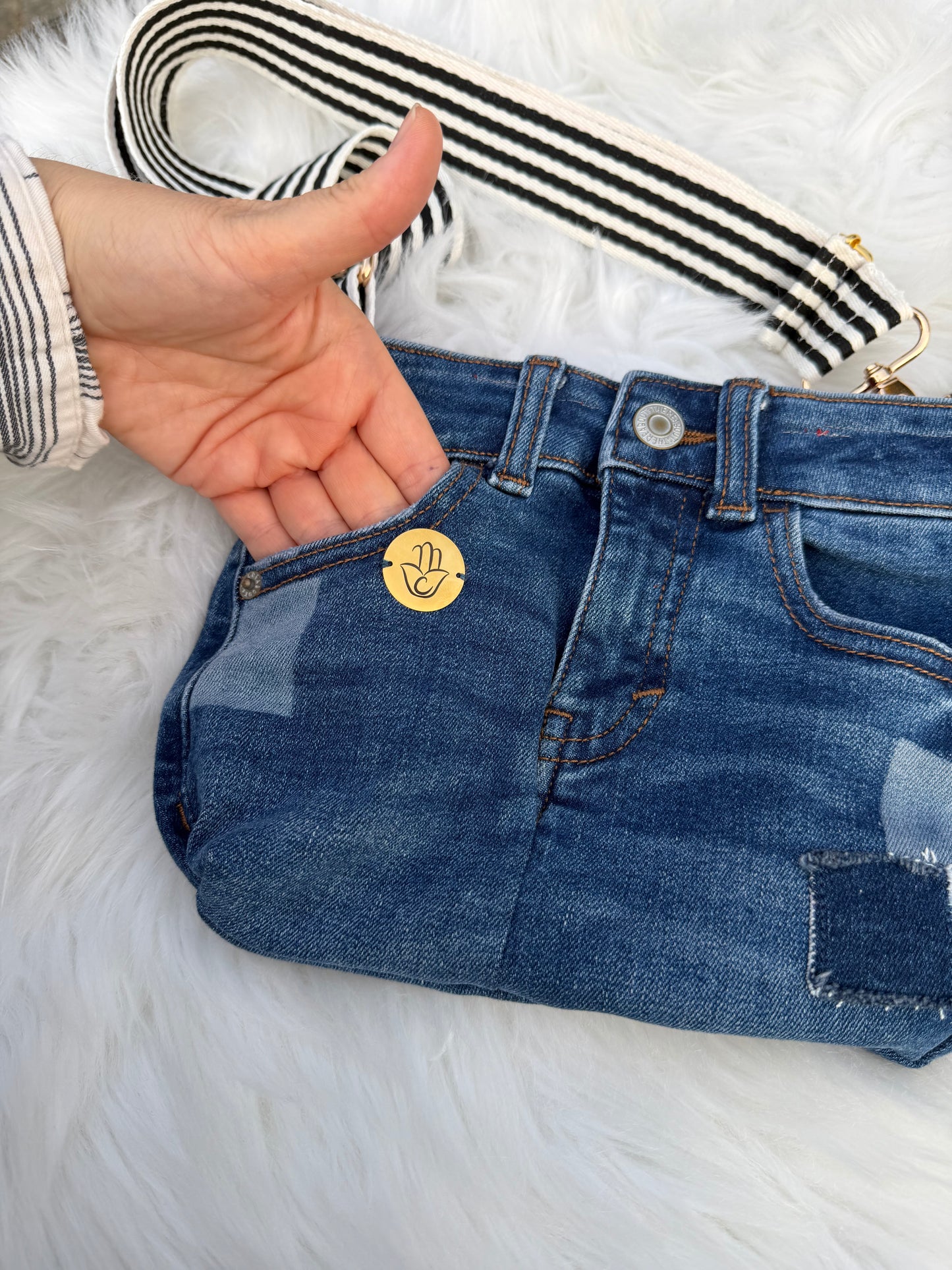 The Watermelon Resistance — Upcycled Denim Convertible Bag