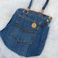 The Pocket Story Mini — Saffron Bloom, Light Wash | Upcycled Denim Convertible Bag