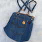 The Pocket Story Mini — Saffron Bloom, Light Wash | Upcycled Denim Convertible Bag