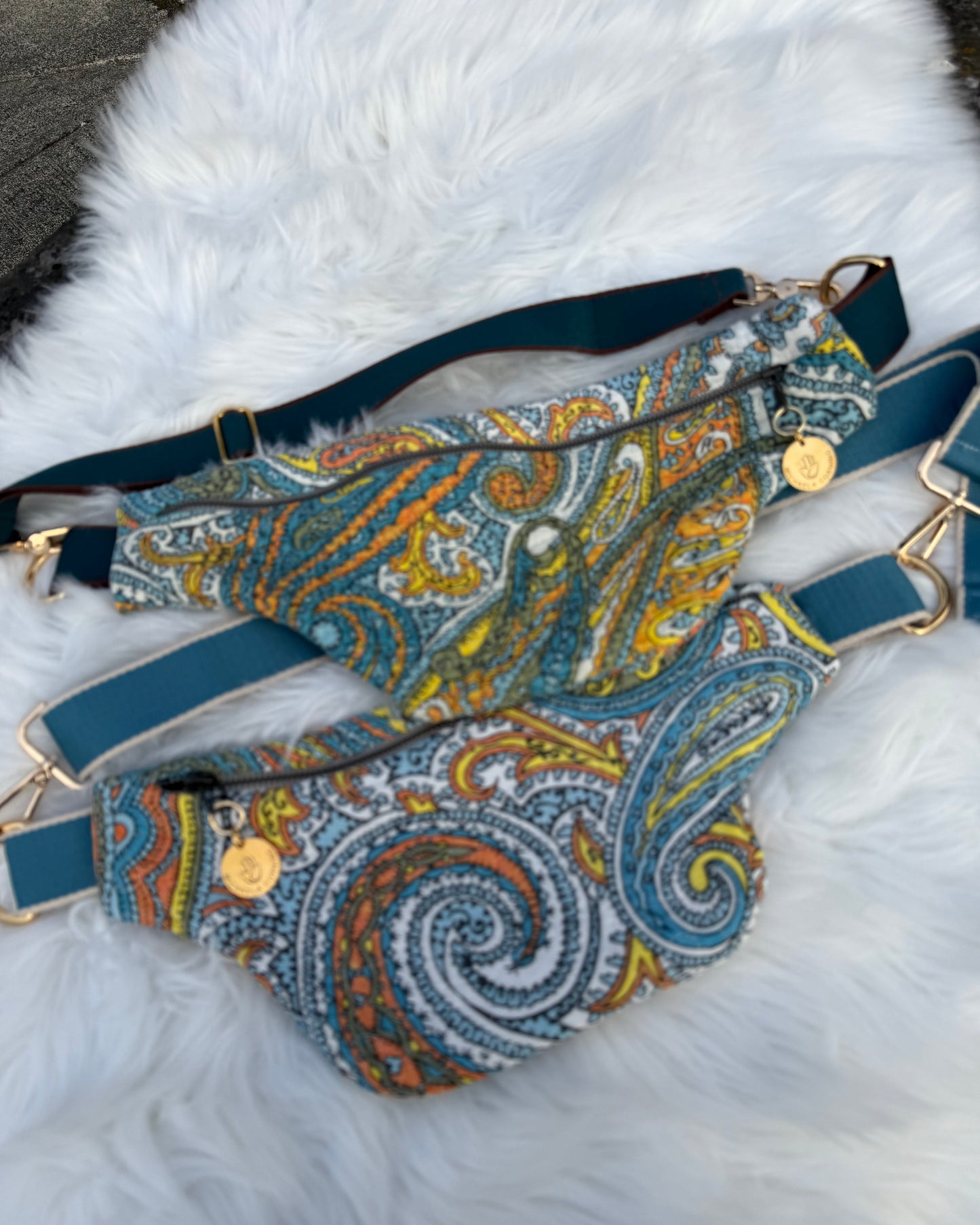 Wanderlust Paisley — Upcycled Quilt Waist Bag