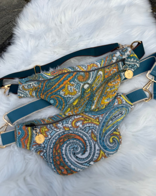 Wanderlust Paisley — Upcycled Quilt Waist Bag