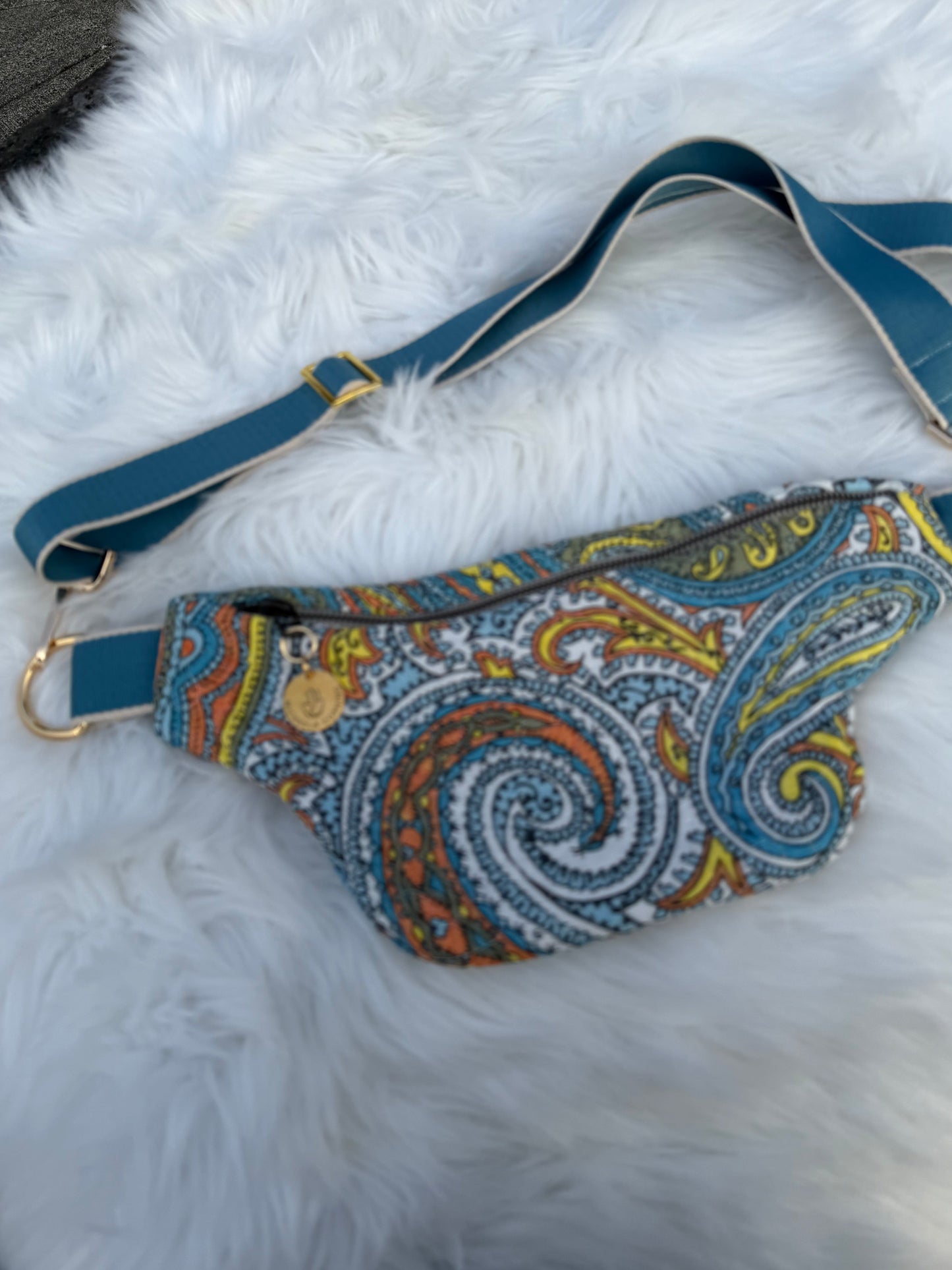 Wanderlust Paisley — Upcycled Quilt Waist Bag