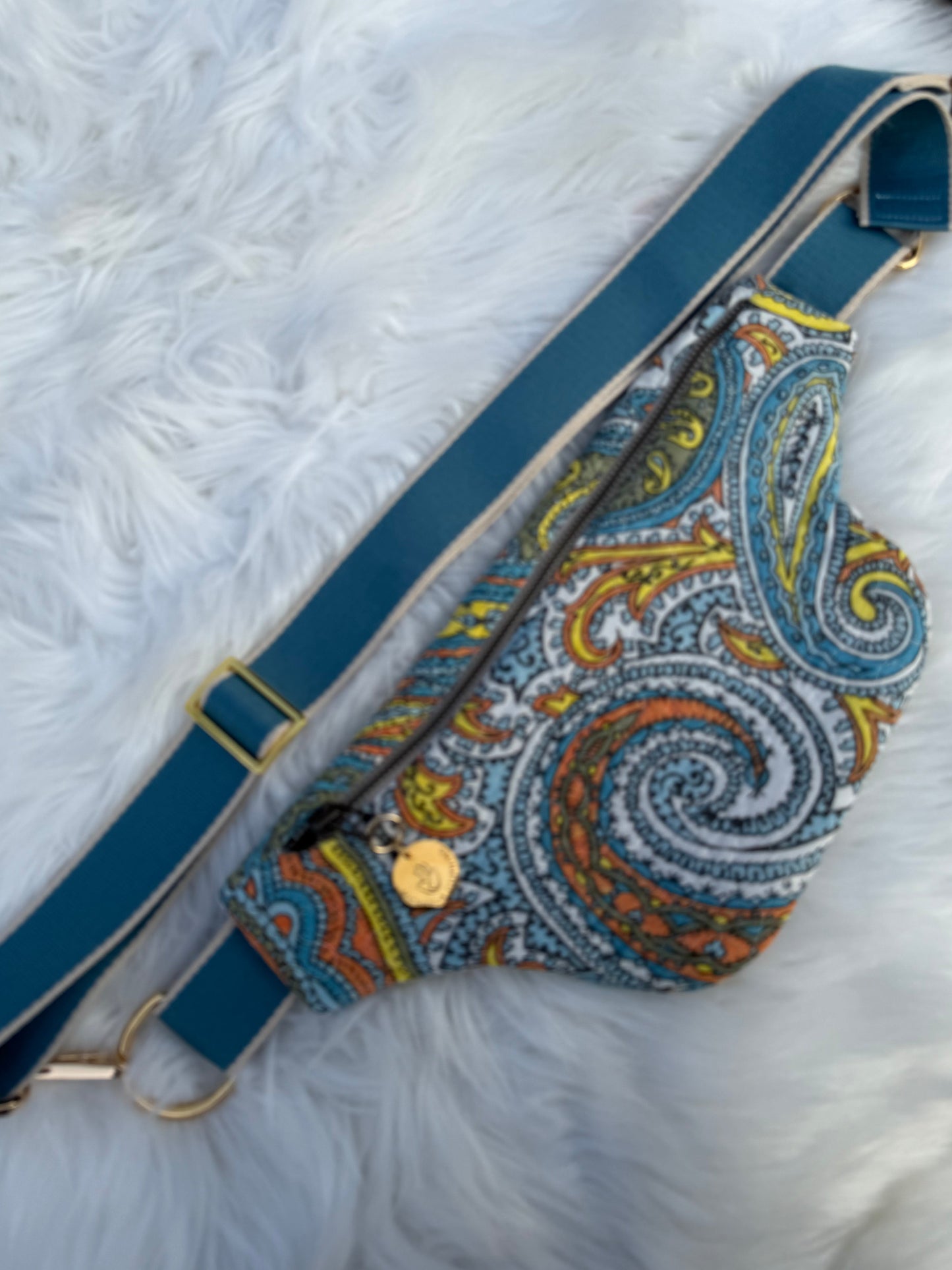 Wanderlust Paisley — Upcycled Quilt Waist Bag