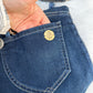 The Pocket Story Mini — Desert Rhythm, Dark Wash | Upcycled Denim Convertible Bag
