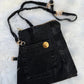 The Pocket Story Mini — Watermelon Resistance, Black Wash | Upcycled Denim Convertible Bag