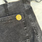 The Pocket Story Mini — Watermelon Resistance, Black Wash | Upcycled Denim Convertible Bag