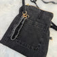 The Pocket Story Mini — Watermelon Resistance, Black Wash | Upcycled Denim Convertible Bag