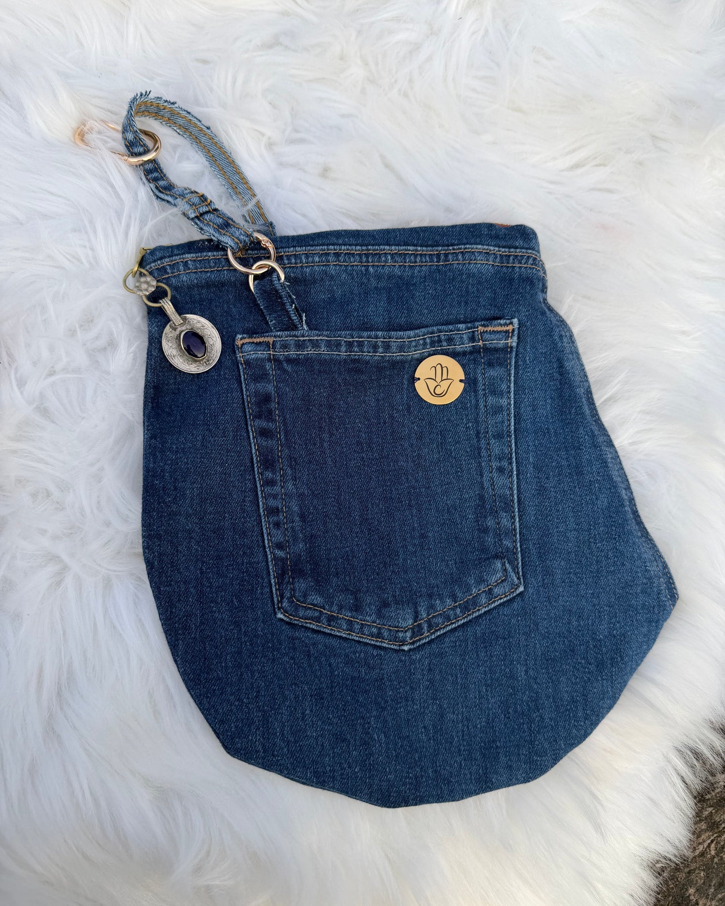 The Pocket Story Mini — Jaipur Garden | Upcycled Denim Clutch