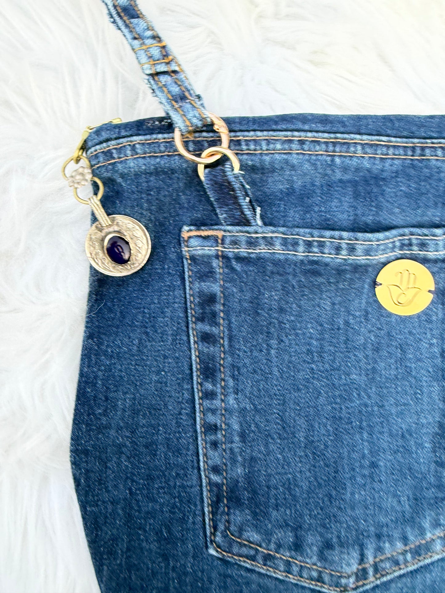 The Pocket Story Mini — Jaipur Garden | Upcycled Denim Clutch