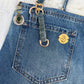 The Pocket Story Mini — Mosaic Souq, Medium Wash + Yellow Zip | Upcycled Denim Convertible Bag