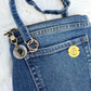 The Pocket Story Mini — Mosaic Souq, Medium Wash + Charcoal Zip | Upcycled Denim Convertible Bag