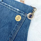 The Pocket Story Mini — Cocoa Lattice, Medium Wash | Upcycled Denim Convertible Bag
