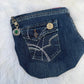 The Pocket Story Mini — Cocoa Lattice, Dark Wash Clutch | Upcycled Denim Bag