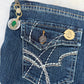 The Pocket Story Mini — Cocoa Lattice, Dark Wash Clutch | Upcycled Denim Bag