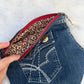 The Pocket Story Mini — Cocoa Lattice, Dark Wash Clutch | Upcycled Denim Bag