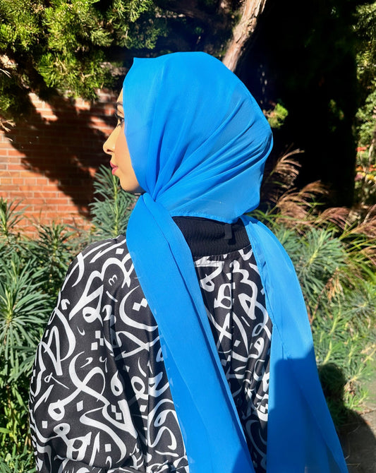 Crinkle Chiffon Hijab: Soft Azure