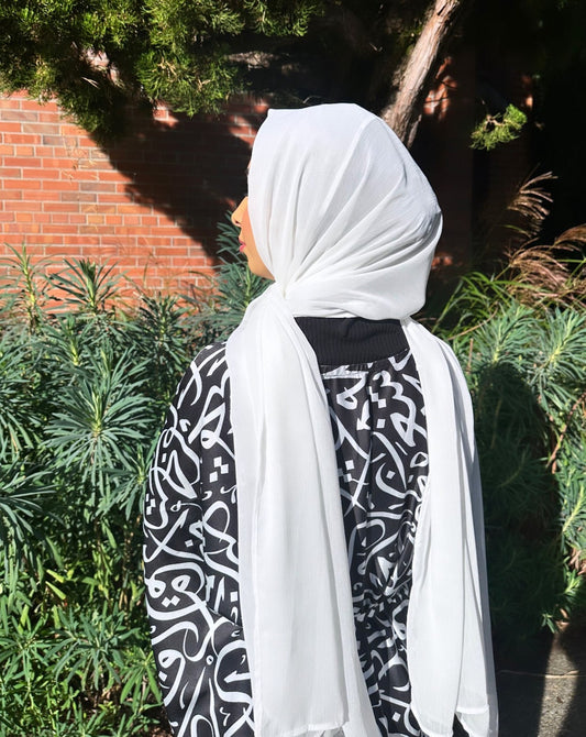 Crinkle Chiffon Hijab: Alabaster