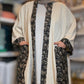 Upcycled Pocket Anorak Abaya — Ivory Midnight Garden