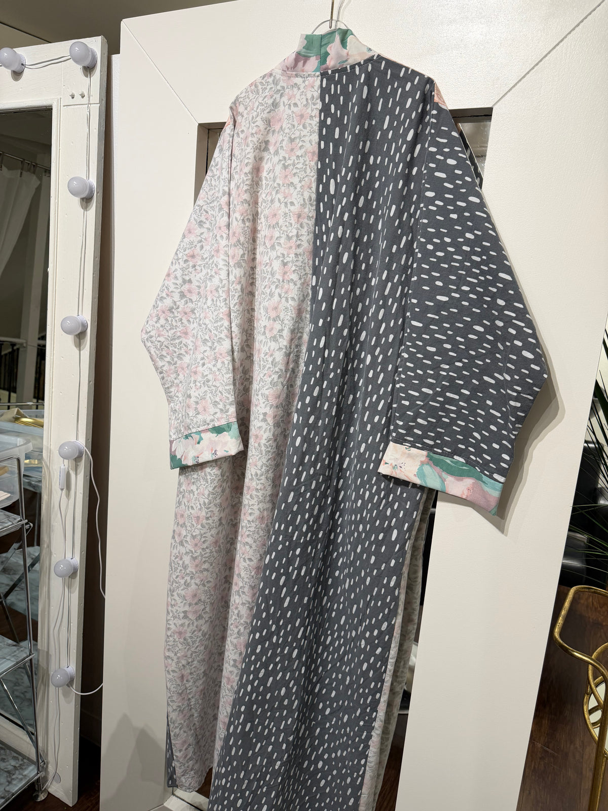 Upcycled Pocket Anorak Abaya — Blush & Ash