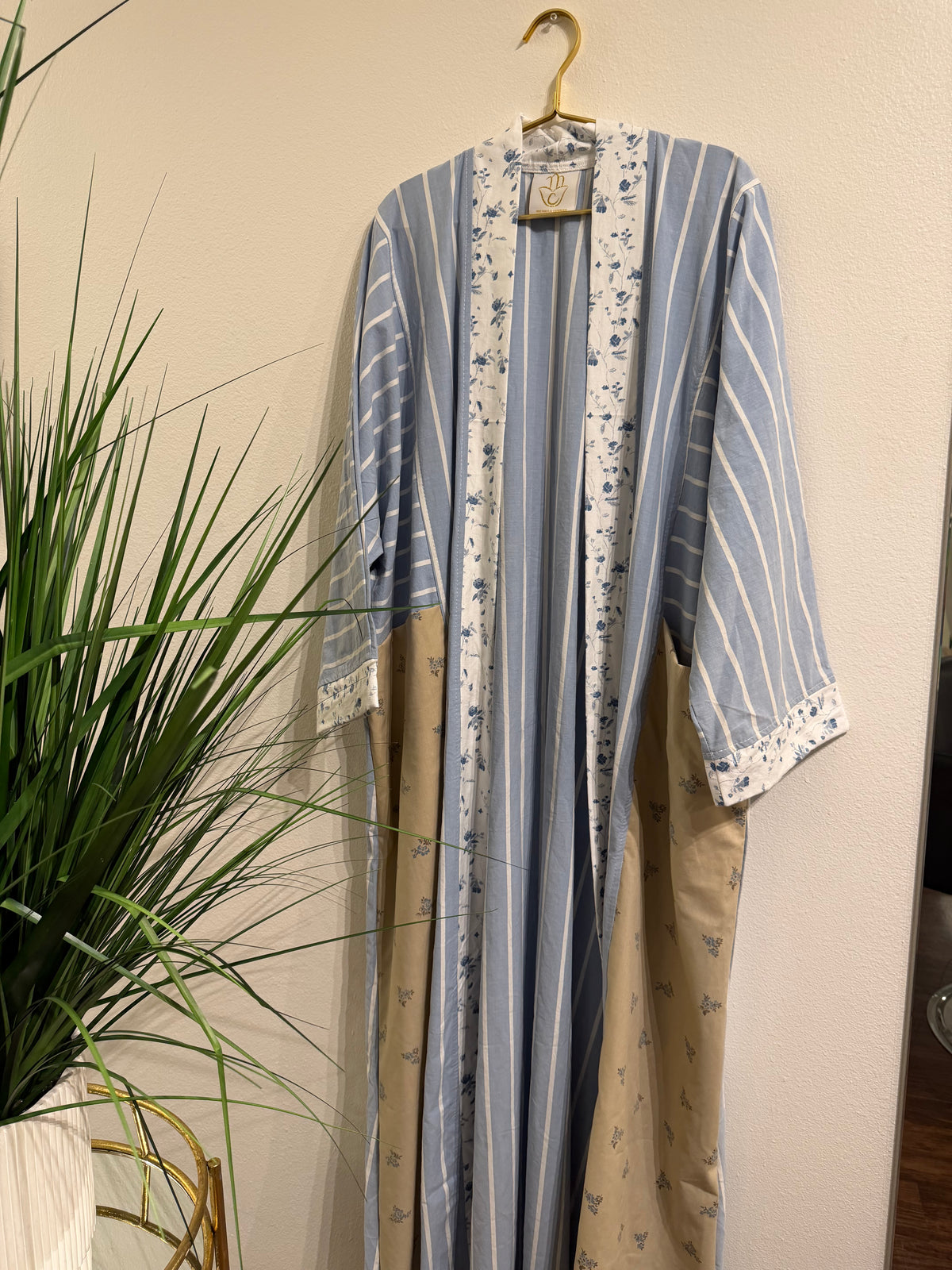 Upcycled Pocket Anorak Abaya — Blue Willow