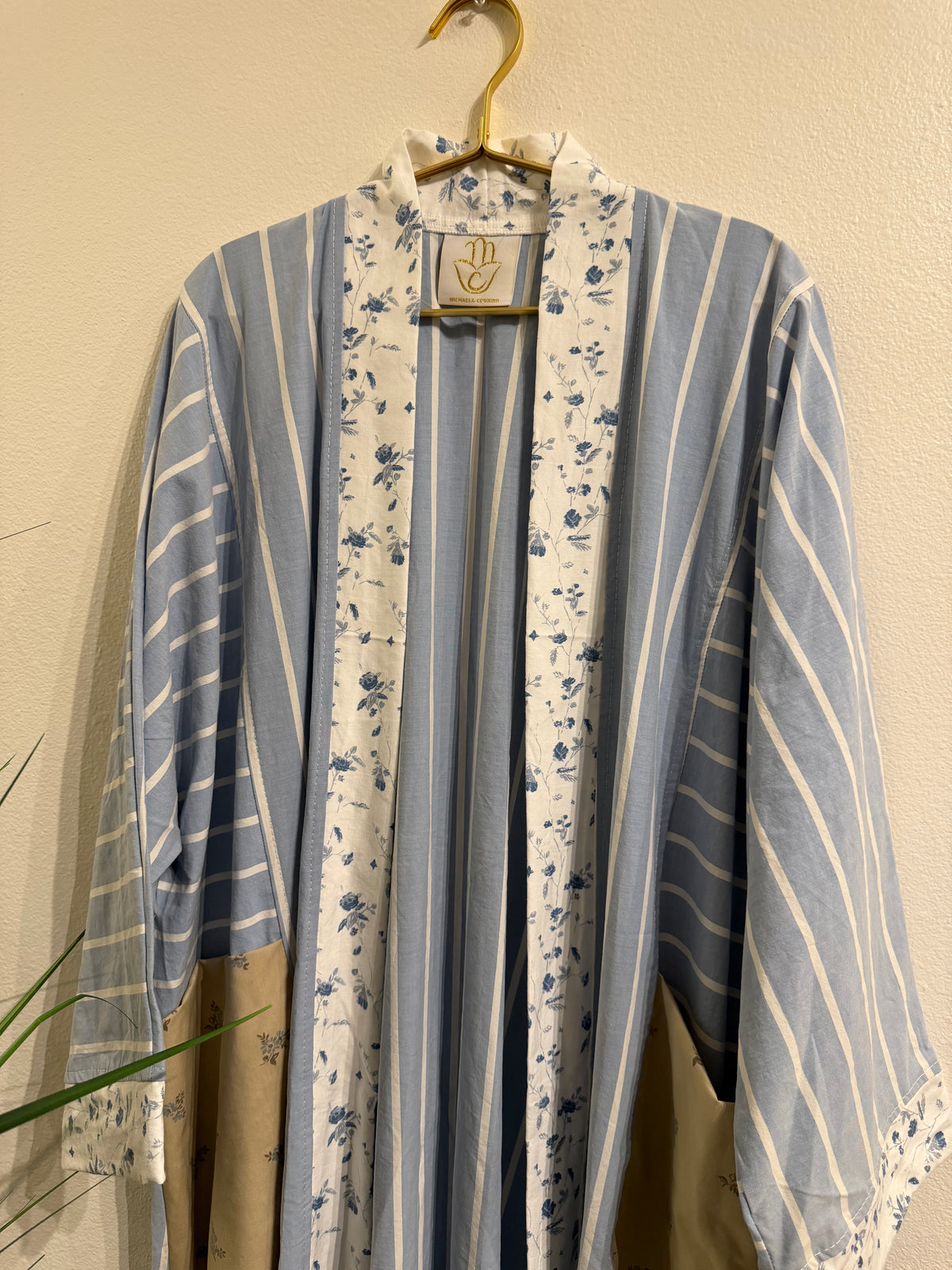 Upcycled Pocket Anorak Abaya — Blue Willow
