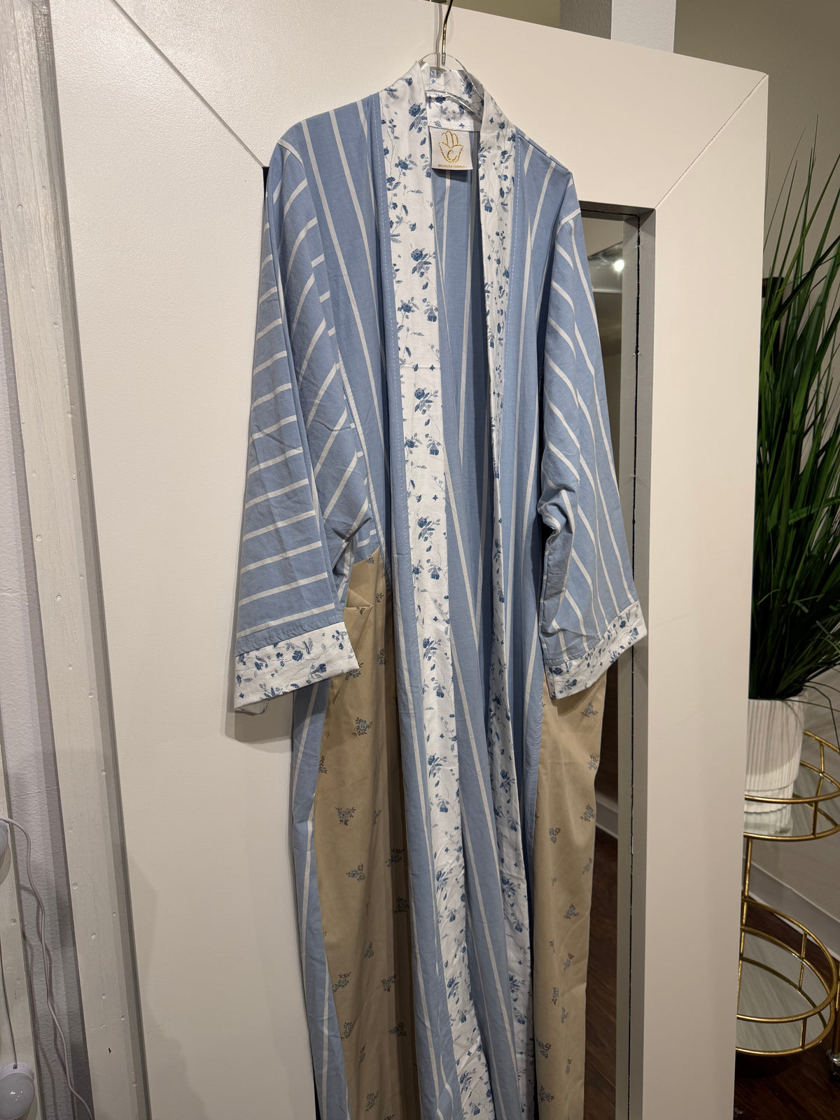 Upcycled Pocket Anorak Abaya — Blue Willow