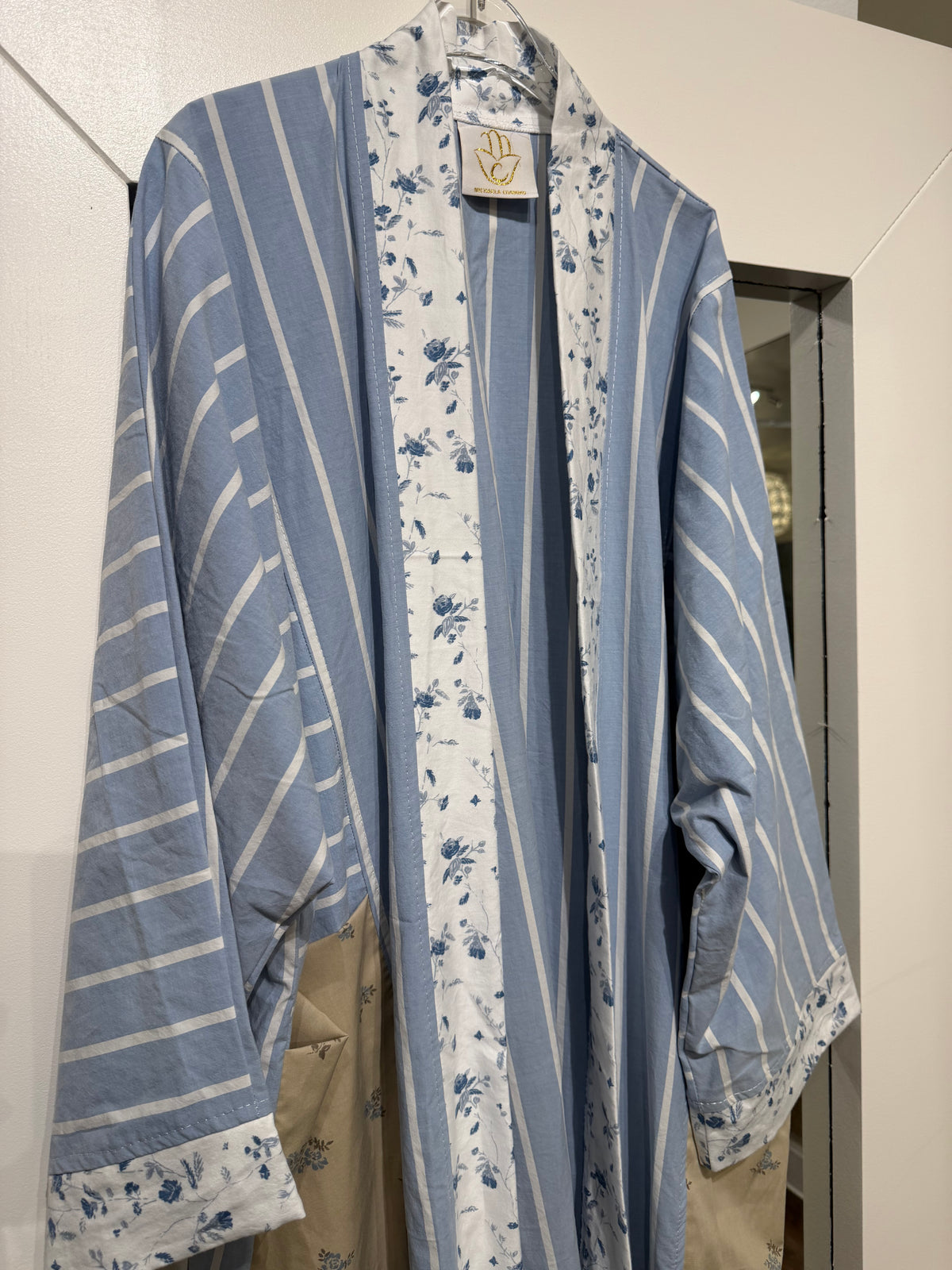 Upcycled Pocket Anorak Abaya — Blue Willow
