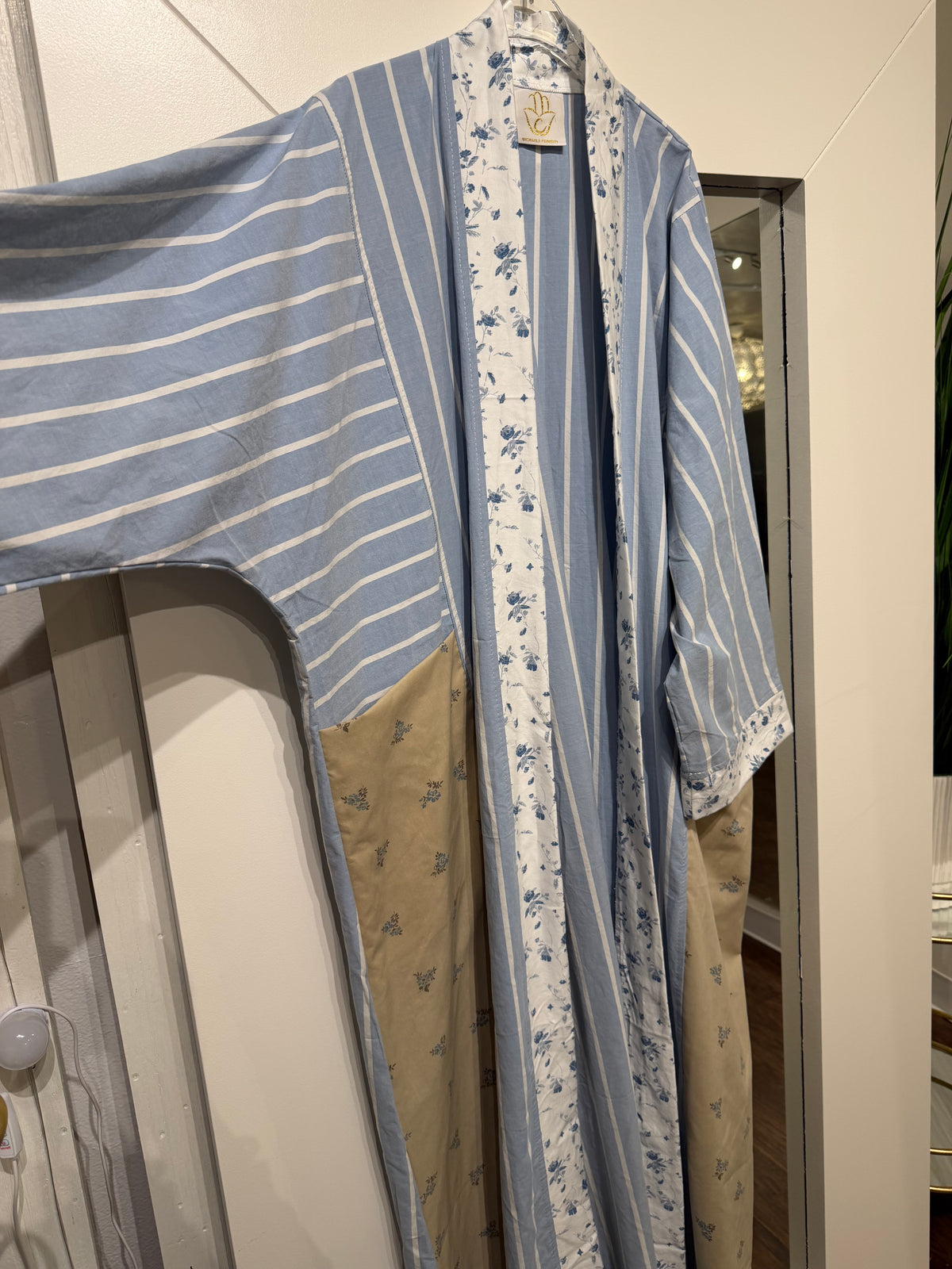 Upcycled Pocket Anorak Abaya — Blue Willow