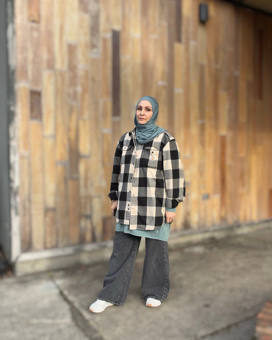 Performance Jersey Hijab: Faded Jeans