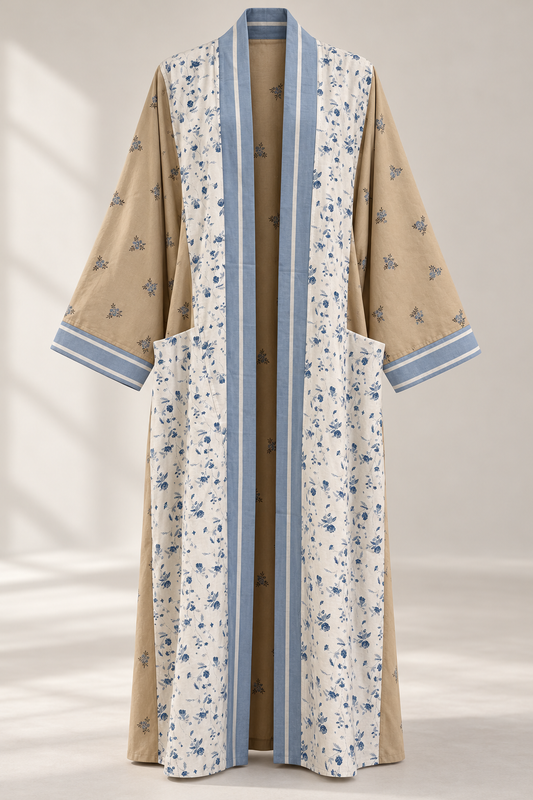 Upcycled Pocket Anorak Abaya — French Countryside