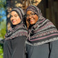 Crinkle Chiffon Hijab: Black & Berry Floral