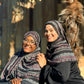Crinkle Chiffon Hijab: Black & Berry Floral