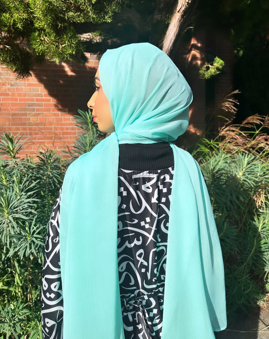 Crinkle Chiffon Hijab: Soft Spearmint
