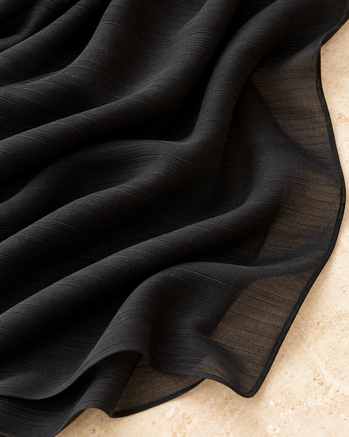 Woven Jersey Hijab: Noir Shadow