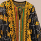 Traditional Kuwaiti Thobe — Gold & Black Brocade Lace