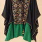 Layali Embellished High-Low Tunic — Black & Vibrant Green