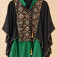 Layali Girls’ Embellished High-Low Tunic — Black & Vibrant Green