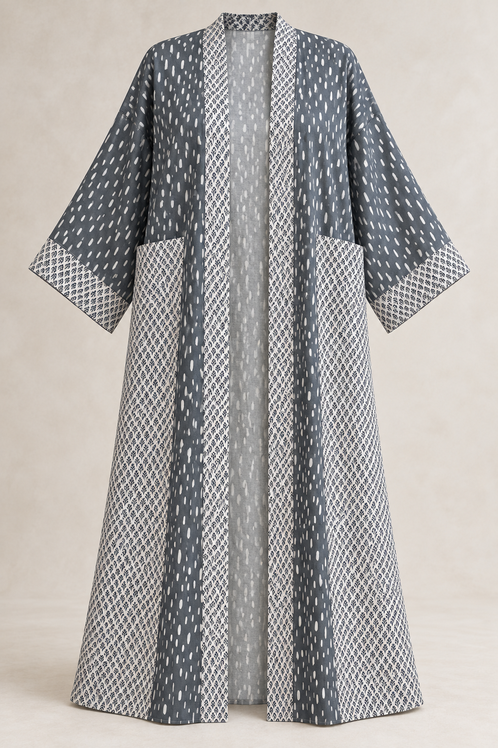 Up-cycled Pocket Anorak Abaya - Slate Rain