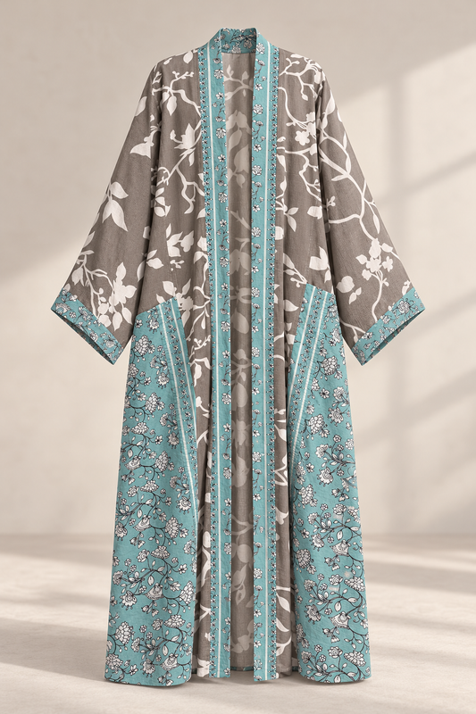 Upcycled Pocket Anorak Abaya — Iznik Garden
