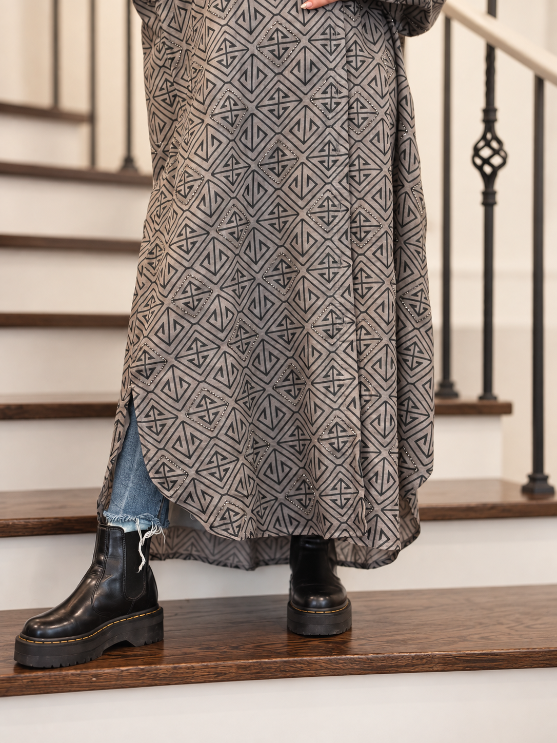 City Lines Beaded Shirtdress