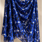 Jacquard Burnout Chiffon Hijab: Rose Imprint - Royal Blue