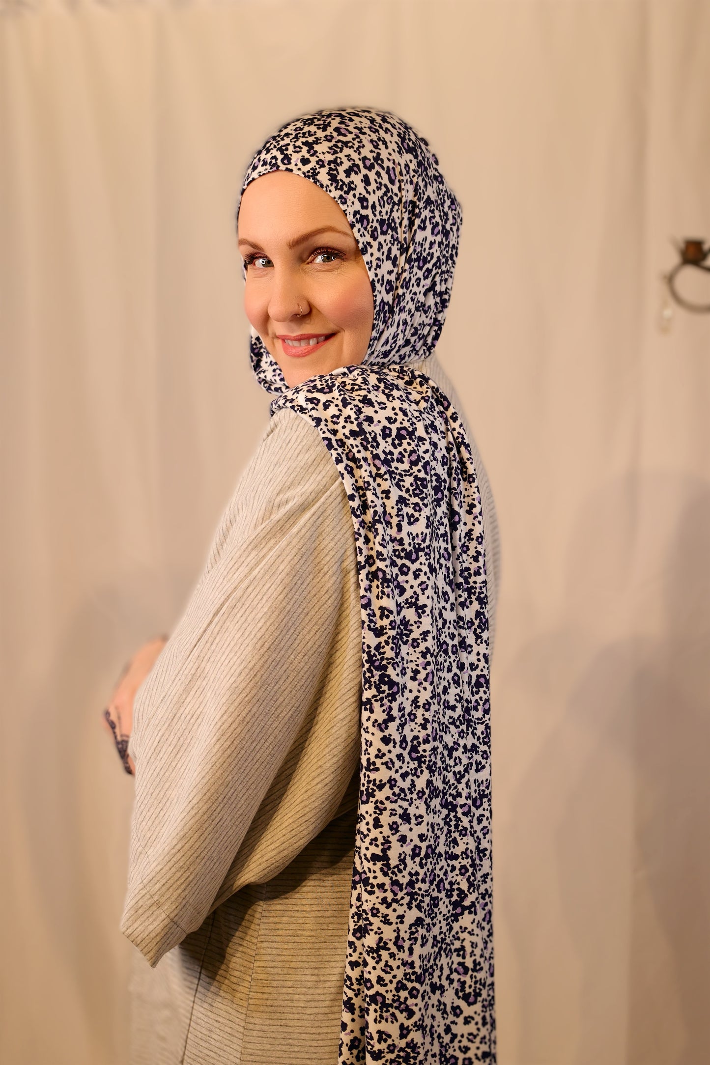 Printed Jersey Hijab: Playful Leopard